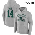 Youth Michigan State Spartans NCAA #14 Noah Kim Gray NIL 2022 Fanatics Branded Gameday Tradition Pullover Football Hoodie MQ32W25SN